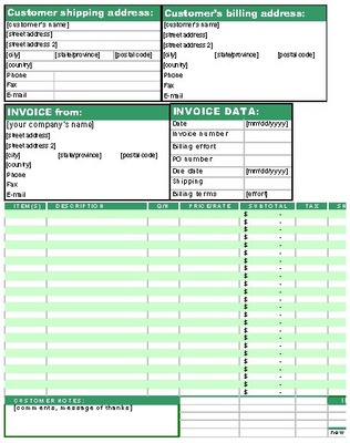 Product picture Service Shipping Invoice Work Order Template Form
