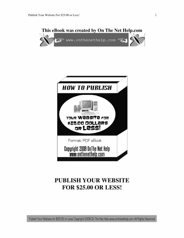 Product picture Publish Your Website For $25.00 or Less!